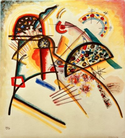Composition (predominantly red, yellow, black) by Wassily Kandinsky